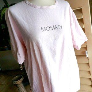 Vintage 90's The Learsi Collection XL Pink Mommy T-shirt, embellished bling New